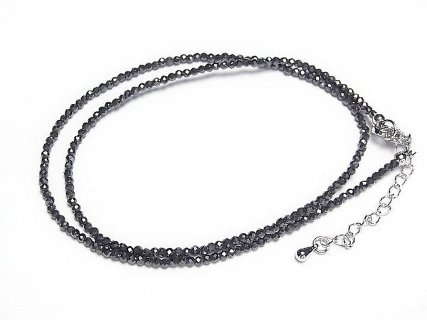 [Video]High Quality! Magnetic Hematite Faceted Round 2mm Necklace