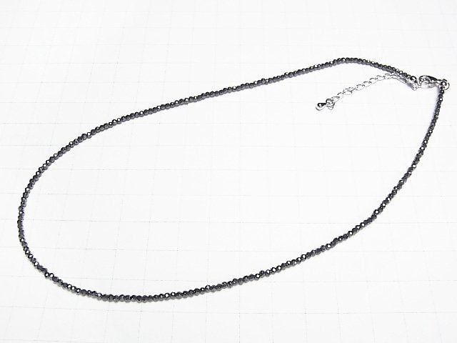 [Video]High Quality! Magnetic Hematite Faceted Round 2mm Necklace