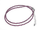 [Video]High Quality! Indian Garnet AAA- Faceted Round 2mm Necklace