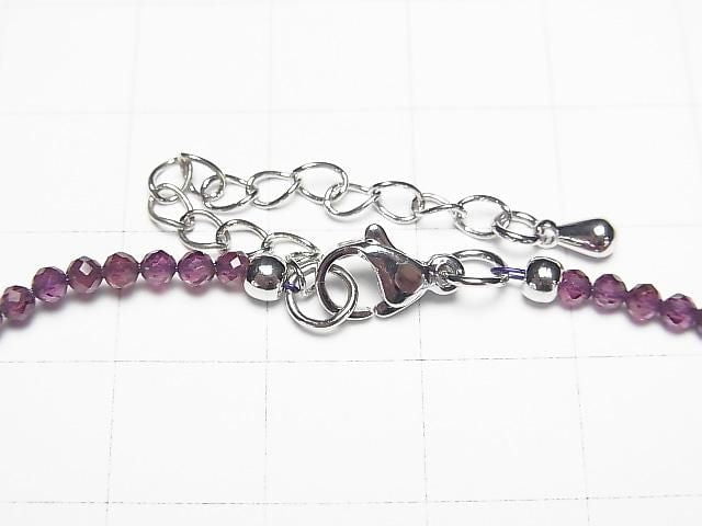 [Video] High Quality! Indian Garnet AAA-Faceted Round 2mm Necklace