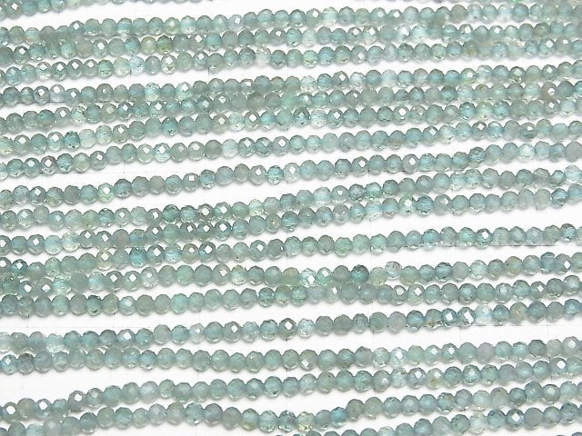 [Video]High Quality! Blue Green Apatite AA Faceted Round 2mm 1strand beads (aprx.15inch/37cm)