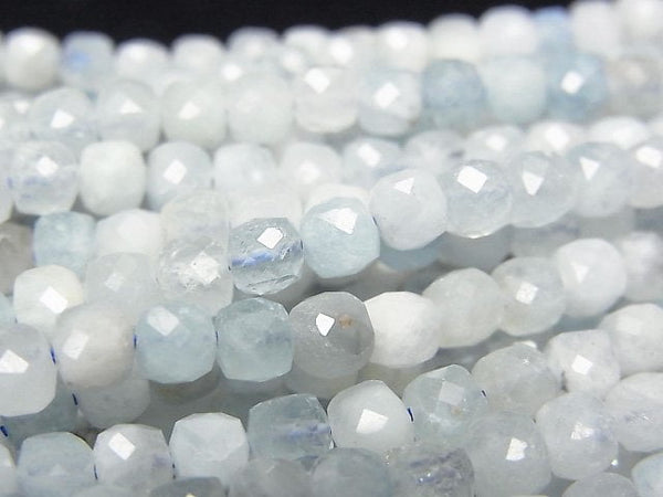 [Video]High Quality! Beryl Mix (Multicolor Aquamarine) AA Cube Shape 4x4x4mm 1strand beads (aprx.15inch/36cm)