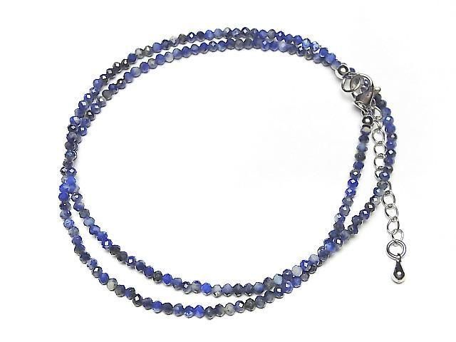 [Video] High Quality! Lapislazuli AA++ Faceted Round 2mm Necklace