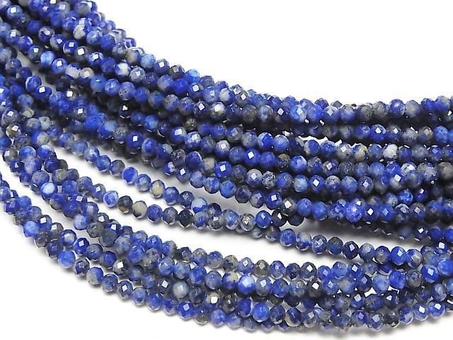 [Video] High Quality! Lapislazuli AA++ Faceted Round 2mm Necklace