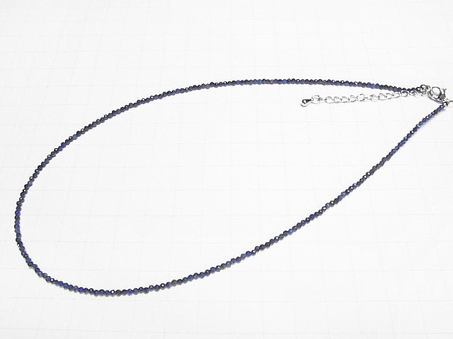 [Video]High Quality! Lapislazuli AA++ Faceted Round 2mm Necklace