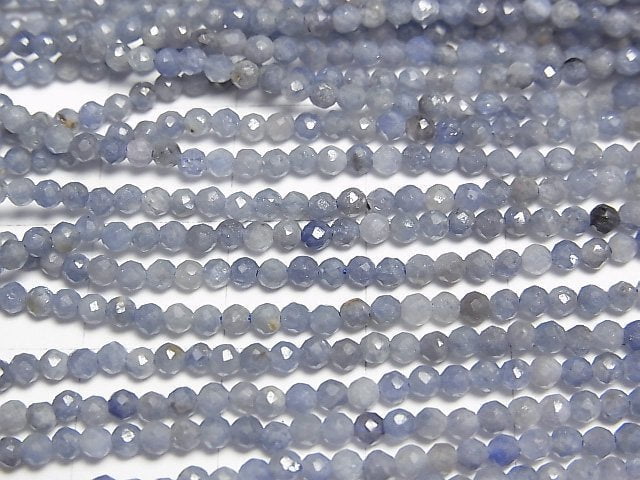 [Video]High Quality! Sri Lankan Sapphire AA Faceted Round 2mm 1strand beads (aprx.15inch/37cm)