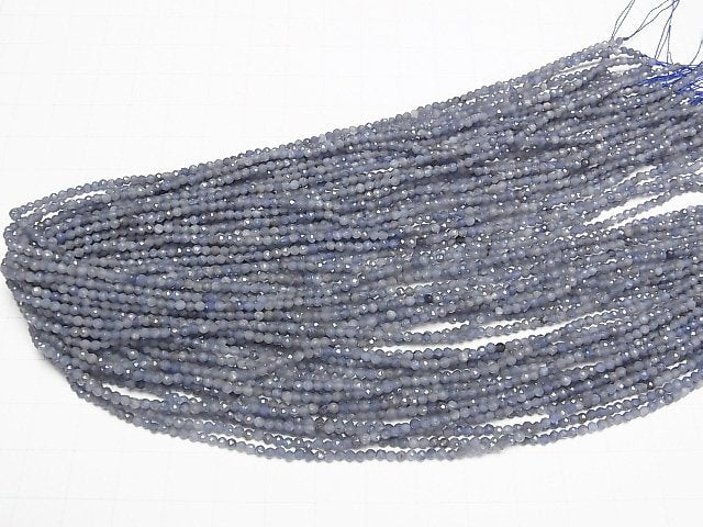 [Video]High Quality! Sri Lankan Sapphire AA Faceted Round 2mm 1strand beads (aprx.15inch/37cm)