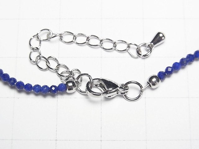 [Video]High Quality! Lapislazuli AAA Faceted Round 2mm Necklace