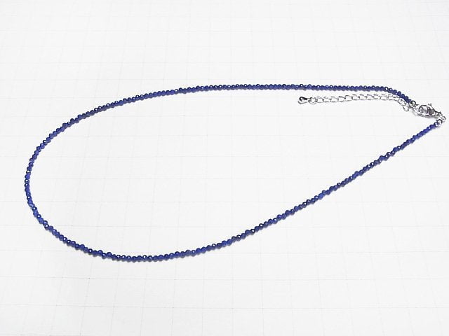 [Video]High Quality! Lapislazuli AAA Faceted Round 2mm Necklace