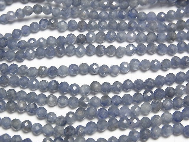 [Video] High Quality! Sapphire AA+ Faceted Round 3mm half or 1strand beads (aprx.15inch/37cm)