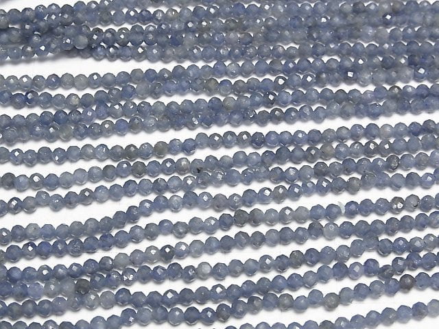 [Video] High Quality! Sapphire AA+ Faceted Round 3mm half or 1strand beads (aprx.15inch/37cm)