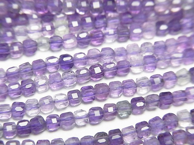 [Video]High Quality! Multicolor Fluorite AAA Cube Shape 2.5x2.5x2.5mm 1strand beads (aprx.15inch/37cm)