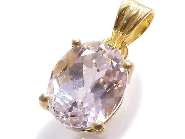 [Video][One of a kind] High Quality Kunzite AAA Faceted Pendant 18KGP NO.82