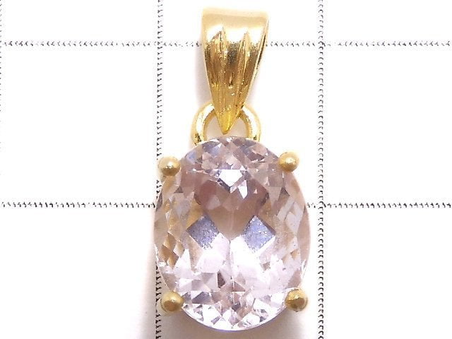 [Video][One of a kind] High Quality Kunzite AAA Faceted Pendant 18KGP NO.82