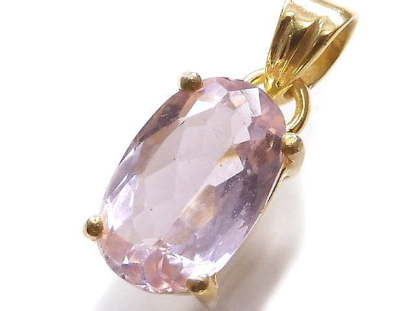 [Video][One of a kind] High Quality Kunzite AAA Faceted Pendant 18KGP NO.83