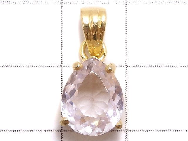 [Video][One of a kind] High Quality Kunzite AAA Faceted Pendant 18KGP NO.85