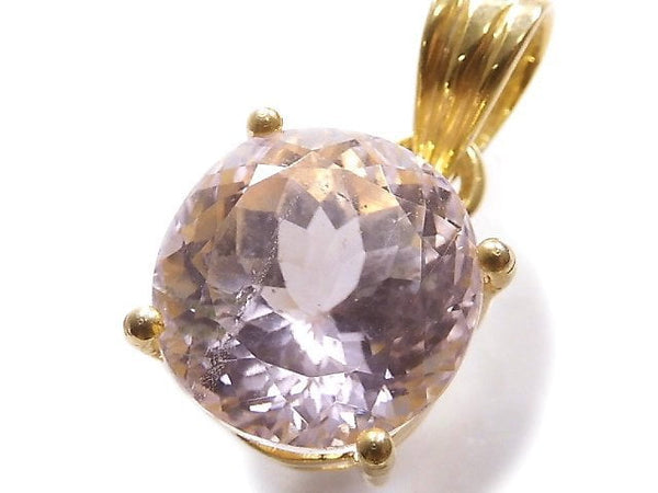 [Video][One of a kind] High Quality Kunzite AAA Faceted Pendant 18KGP NO.87