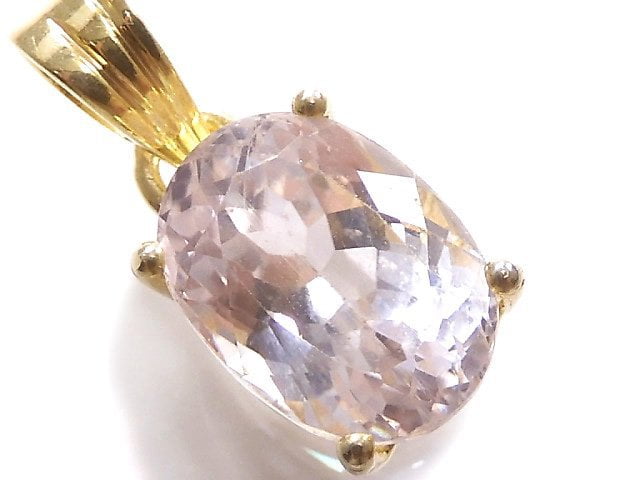 [Video][One of a kind] High Quality Kunzite AAA Faceted Pendant 18KGP NO.88