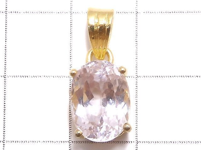 [Video][One of a kind] High Quality Kunzite AAA Faceted Pendant 18KGP NO.88