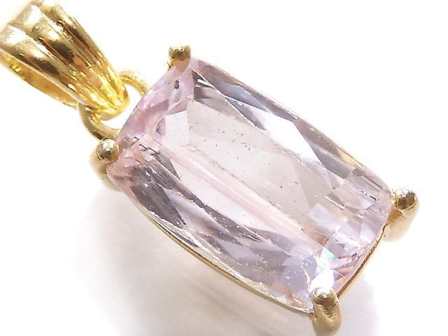 [Video][One of a kind] High Quality Kunzite AAA Faceted Pendant 18KGP NO.90