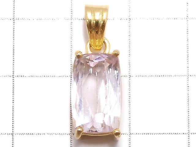 [Video][One of a kind] High Quality Kunzite AAA Faceted Pendant 18KGP NO.90