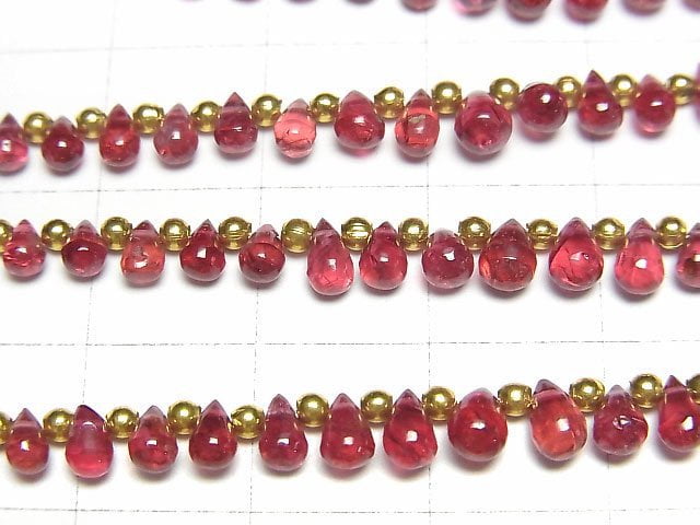 [Video]High Quality Red Spinel AAA Drop (Smooth) half or 1strand beads (aprx.6inch/15cm)