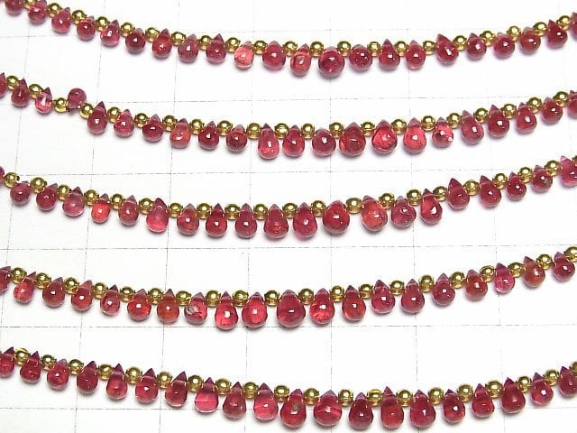 [Video]High Quality Red Spinel AAA Drop (Smooth) half or 1strand beads (aprx.6inch/15cm)