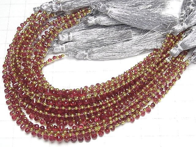 [Video]High Quality Red Spinel AAA Drop (Smooth) half or 1strand beads (aprx.6inch/15cm)