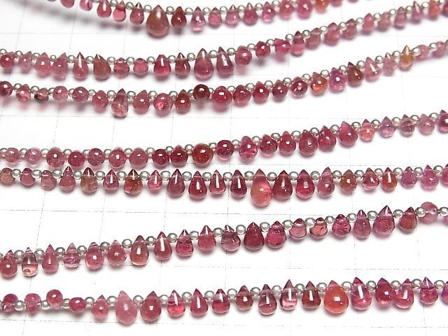 [Video]High Quality Red Spinel AA++ Drop (Smooth) half or 1strand beads (aprx.7inch/19cm)