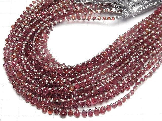 [Video]High Quality Red Spinel AA++ Drop (Smooth) half or 1strand beads (aprx.7inch/19cm)