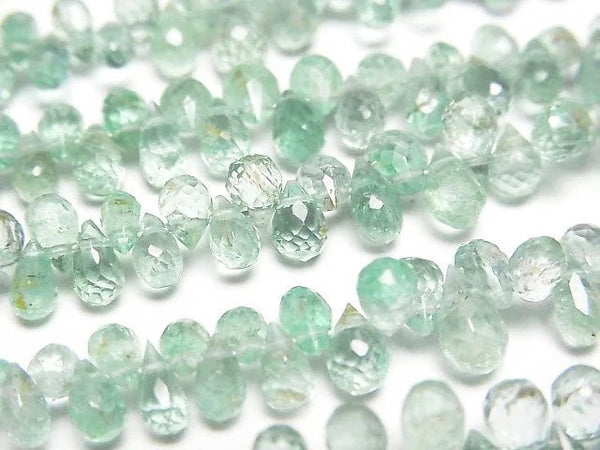 [Video]High Quality Emerald AAA- Drop Faceted Briolette half or 1strand beads (aprx.7inch/18cm)