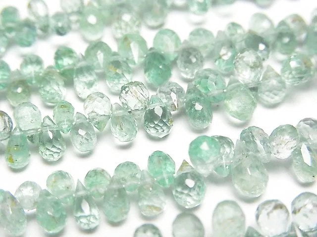 [Video]High Quality Emerald AAA- Drop Faceted Briolette half or 1strand beads (aprx.7inch/18cm)