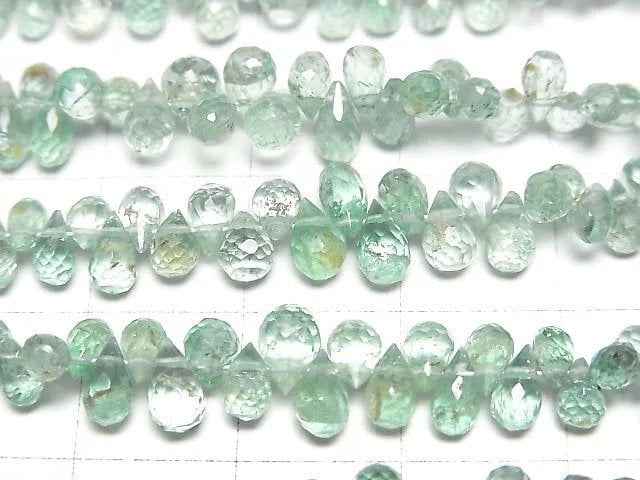 [Video]High Quality Emerald AAA- Drop Faceted Briolette half or 1strand beads (aprx.7inch/18cm)