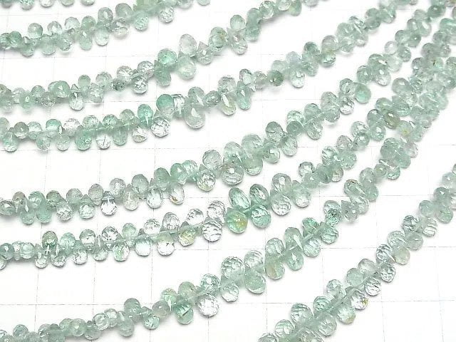 [Video]High Quality Emerald AAA- Drop Faceted Briolette half or 1strand beads (aprx.7inch/18cm)