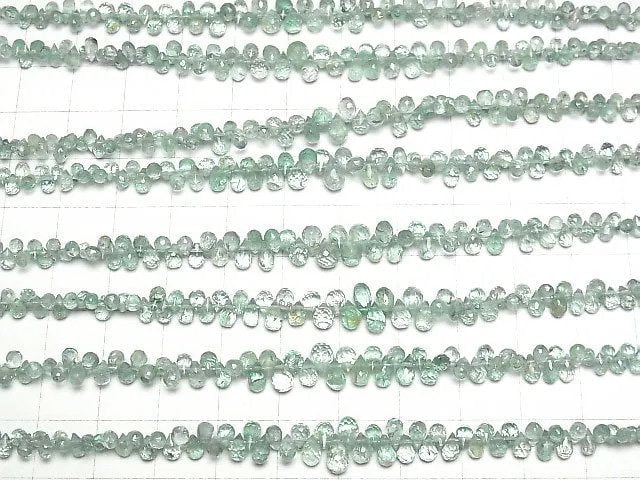 [Video]High Quality Emerald AAA- Drop Faceted Briolette half or 1strand beads (aprx.7inch/18cm)