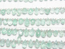 [Video]High Quality Emerald AAA- Drop Faceted Briolette half or 1strand beads (aprx.7inch/17cm)