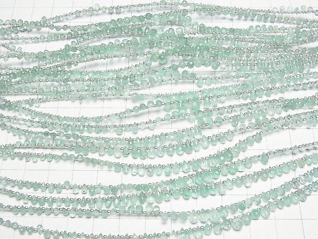 [Video]High Quality Emerald AAA- Drop Faceted Briolette half or 1strand beads (aprx.7inch/17cm)