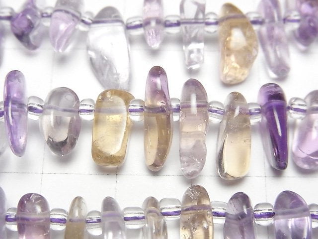 [Video]Amethyst xCitrine AAA- Nugget Top Side Drilled Hole 1strand beads (aprx.15inch/37cm)