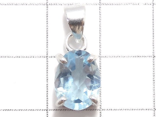 [Video][One of a kind] High Quality Sky Blue Topaz AAA Pendant Silver925 NO.42