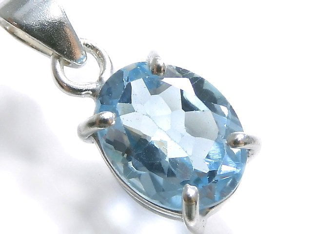 [Video][One of a kind] High Quality Sky Blue Topaz AAA Pendant Silver925 NO.44