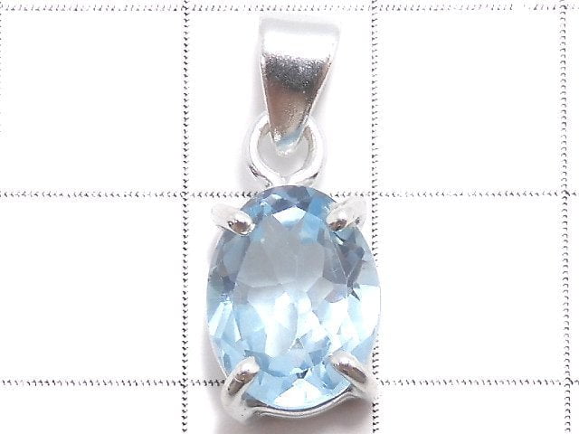 [Video][One of a kind] High Quality Sky Blue Topaz AAA Pendant Silver925 NO.44