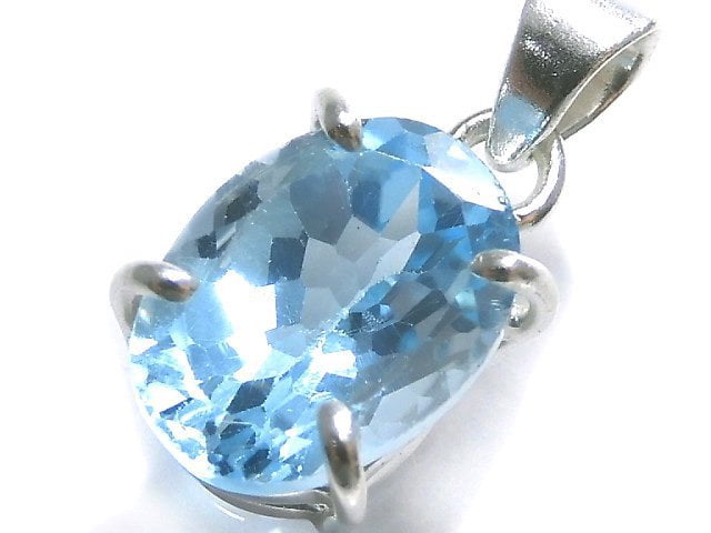 [Video][One of a kind] High Quality Sky Blue Topaz AAA Pendant Silver925 NO.46