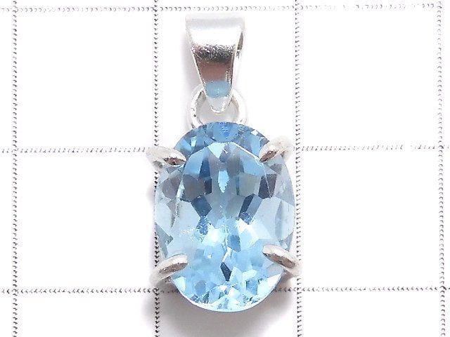 [Video][One of a kind] High Quality Sky Blue Topaz AAA Pendant Silver925 NO.46