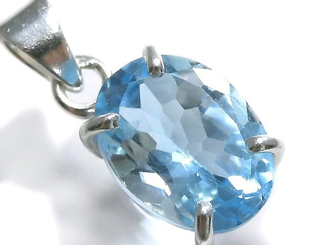 [Video][One of a kind] High Quality Sky Blue Topaz AAA Pendant Silver925 NO.47