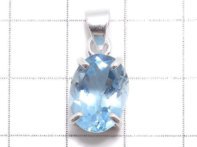 [Video][One of a kind] High Quality Sky Blue Topaz AAA Pendant Silver925 NO.47