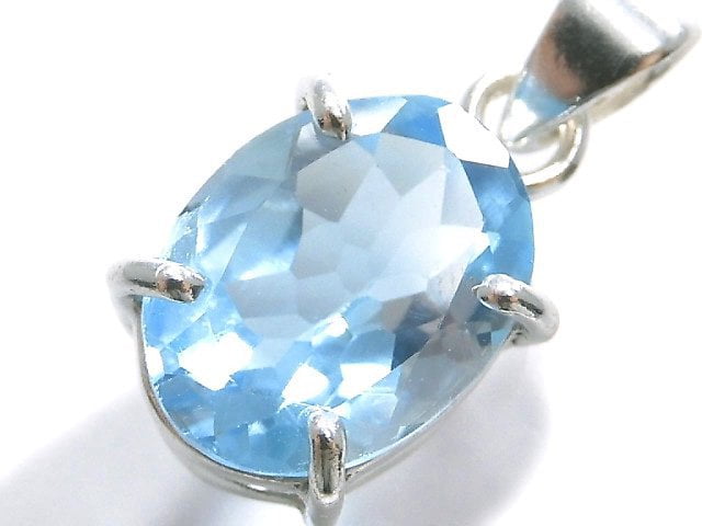 [Video][One of a kind] High Quality Sky Blue Topaz AAA Pendant Silver925 NO.49