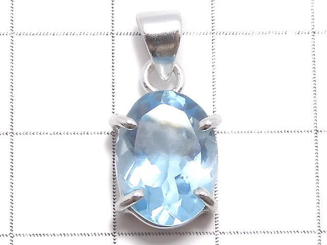 [Video][One of a kind] High Quality Sky Blue Topaz AAA Pendant Silver925 NO.49