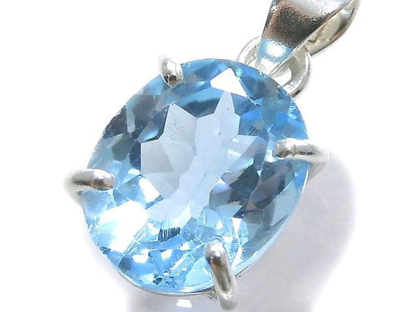 [Video][One of a kind] High Quality Sky Blue Topaz AAA Pendant Silver925 NO.50