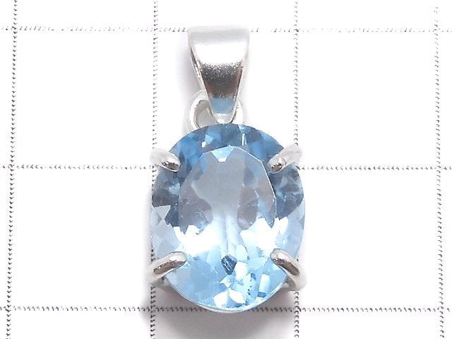 [Video][One of a kind] High Quality Sky Blue Topaz AAA Pendant Silver925 NO.50