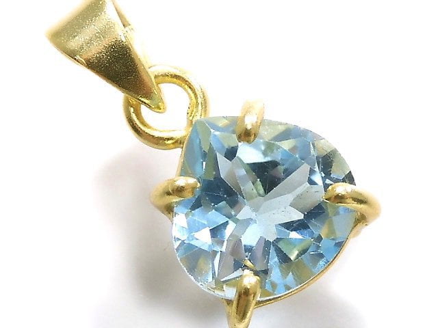 [Video][One of a kind] High Quality Sky Blue Topaz AAA Pendant 18KGP NO.52